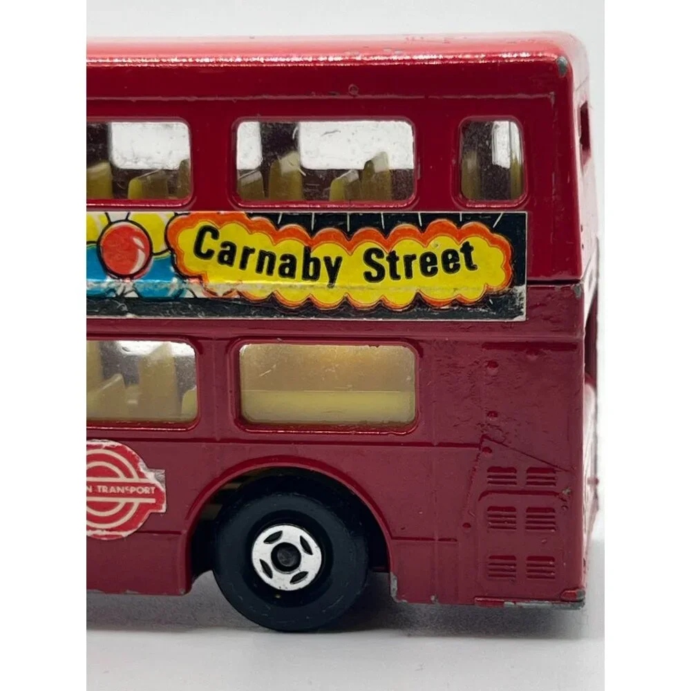 70s Matchbox Red Double Decker Bus Metal Toy Model The Londoner Swinging Carnaby
